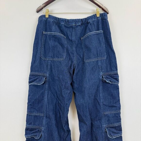 Hudson Drawstring Parachute Wide Leg Cargo Pant  LARGE - Picture 8 of 10